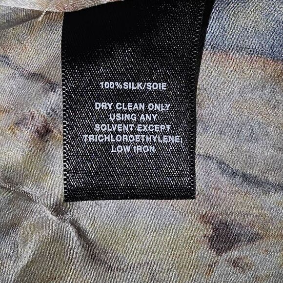 Lafayette 148 New York Womens Abstract Silk‎ Sleeveless Shirt Tank Top Blouse 14 - Picture 4 of 5